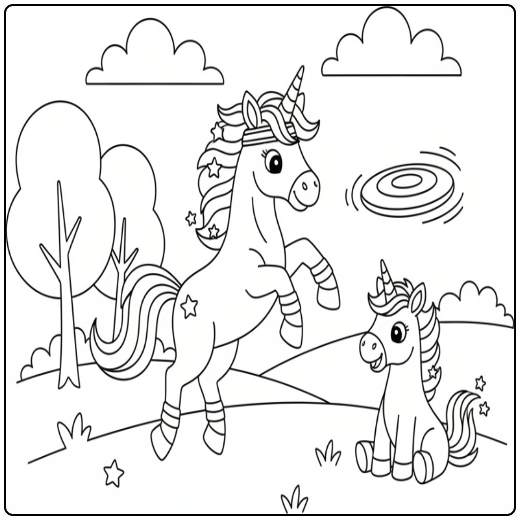 Enchanting Unicorn Unicorns coloring page