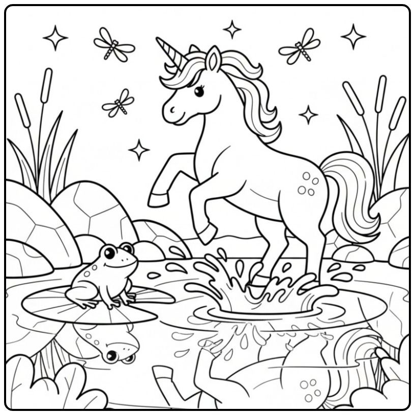 Enchanting Unicorn coloring page