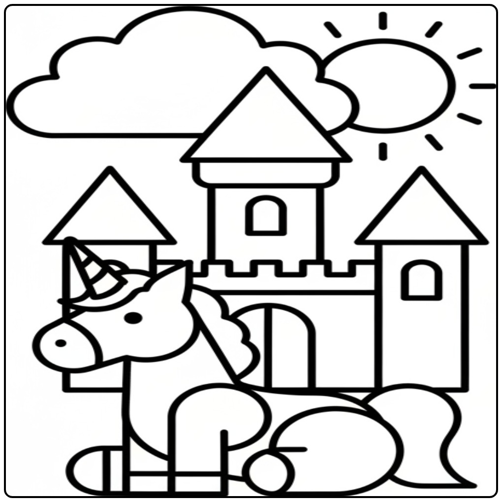Enchanting Unicorn for the Young Artist coloring page