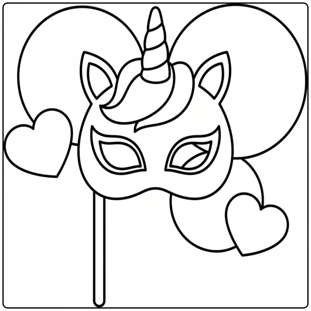 Enchanting Unicorn Mask for the Little Ones coloring page