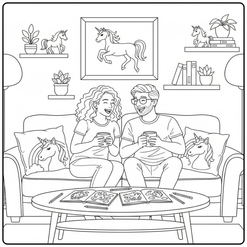 Download the Unicorn for Hours Coloring Fun coloring page