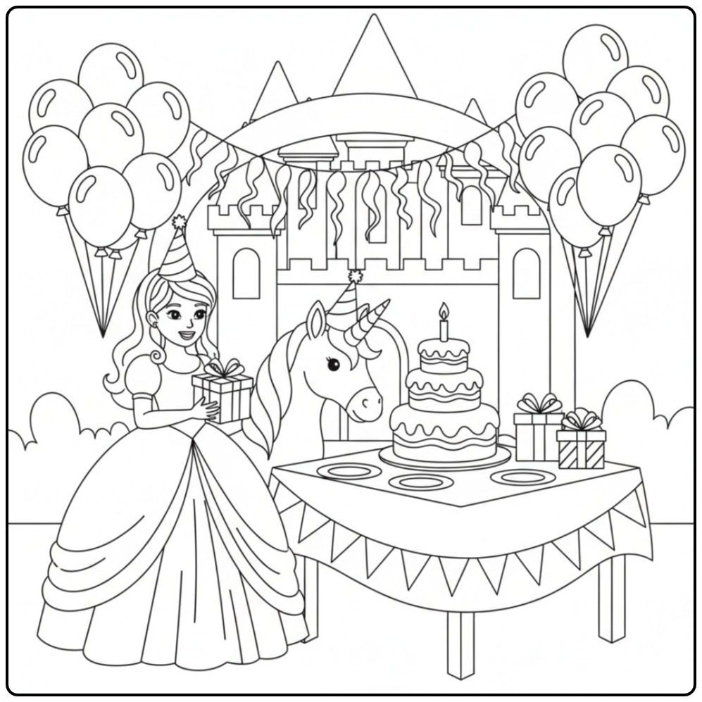 Download the Princess Unicorn and Begin Direct with Color coloring page