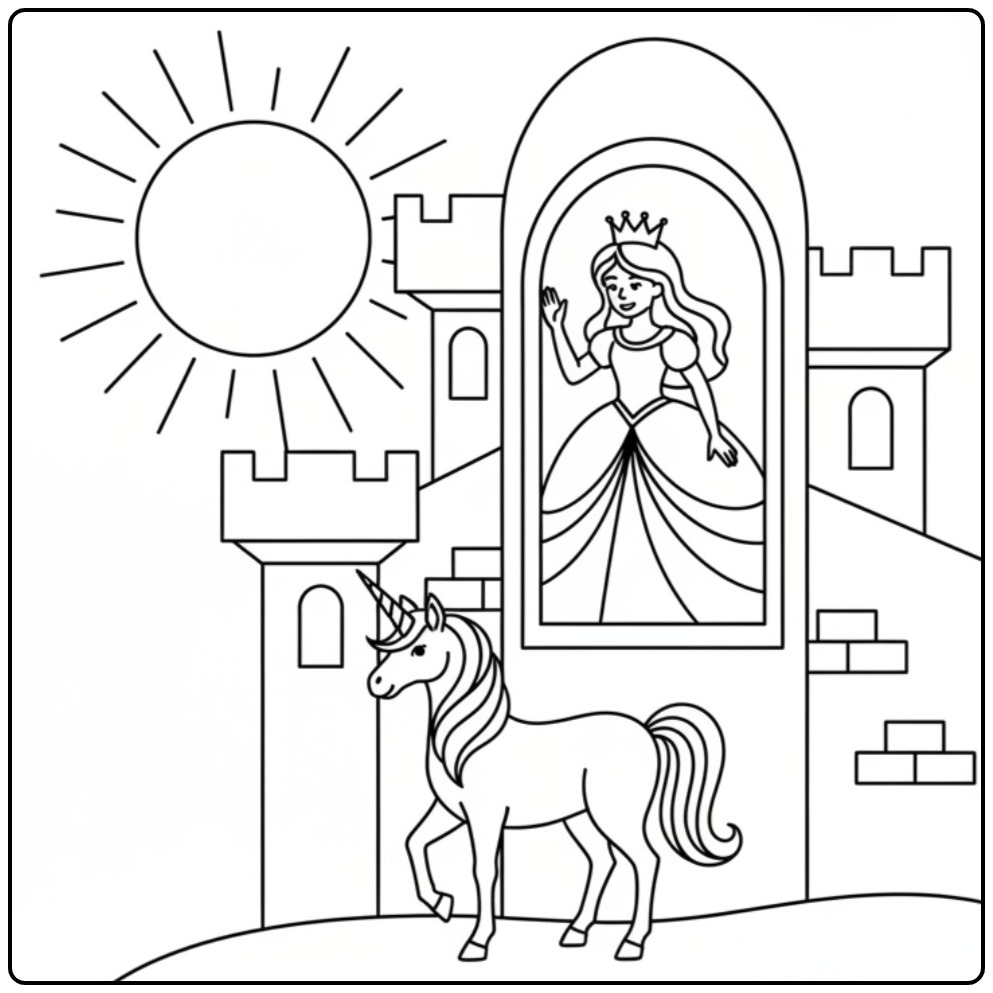 Download Princess Unicorn and Laat You Fantasy the Loop coloring page