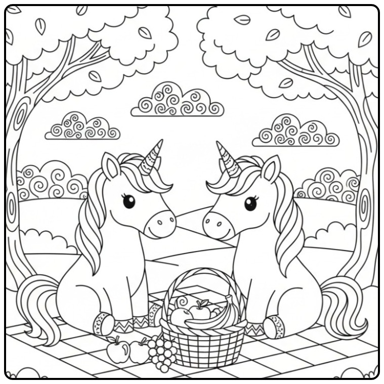 Download the Fun Unicorn Unicorns Here coloring page