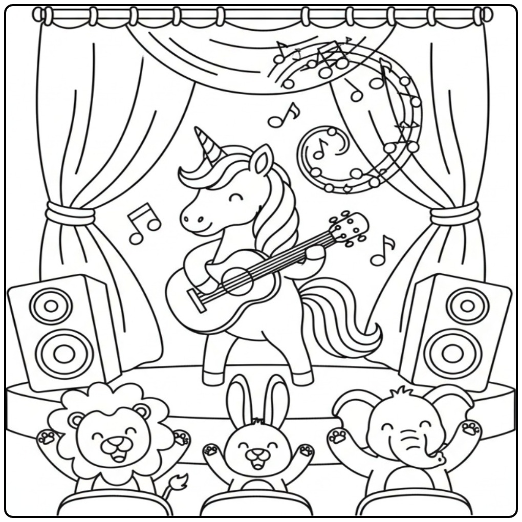 Download This a Musical Unicorn coloring page