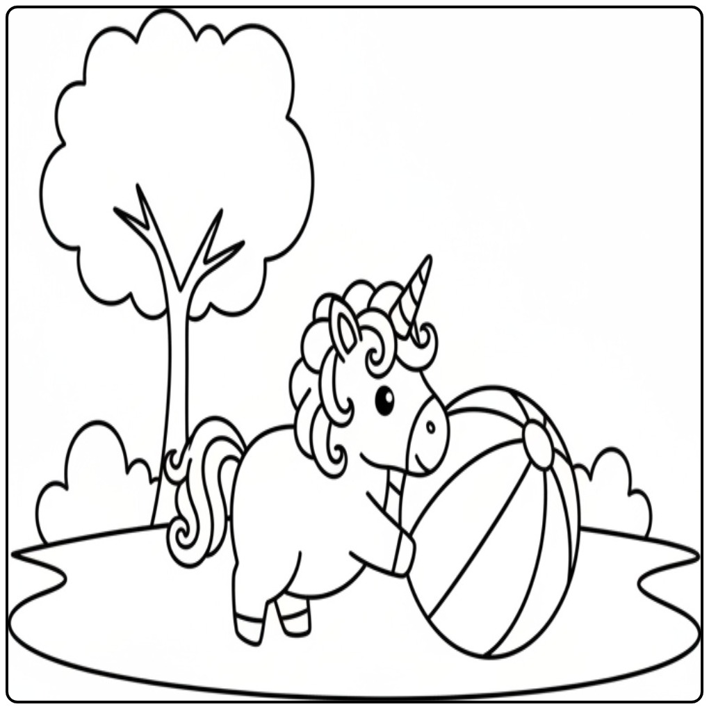 Download a Unicorn coloring page