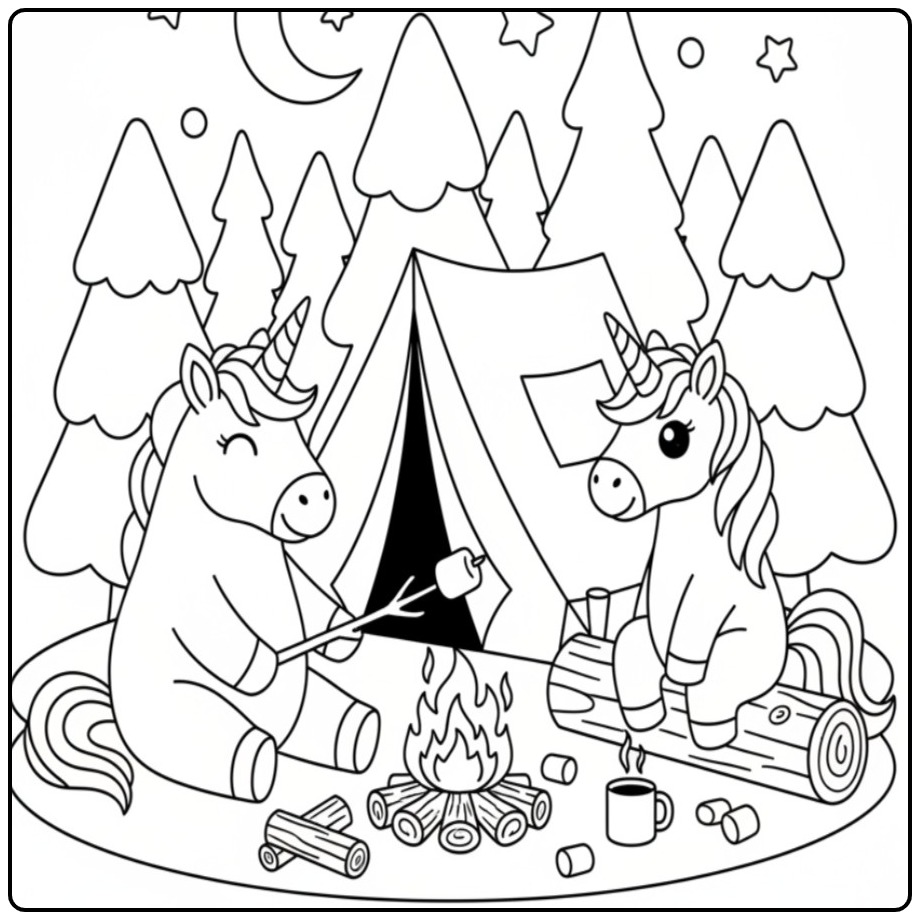 Download Unicorn for Hours Coloring Fun coloring page