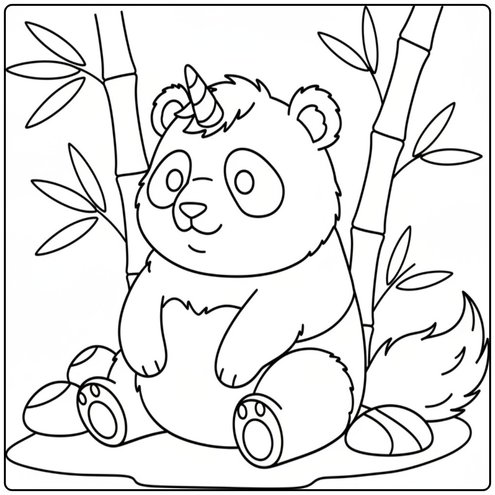 Download Unicorn Panda coloring page