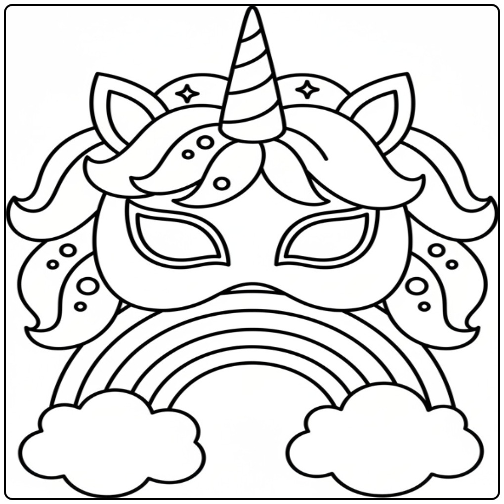 Download You Own Unicorn Mask for Hours of Fun coloring page