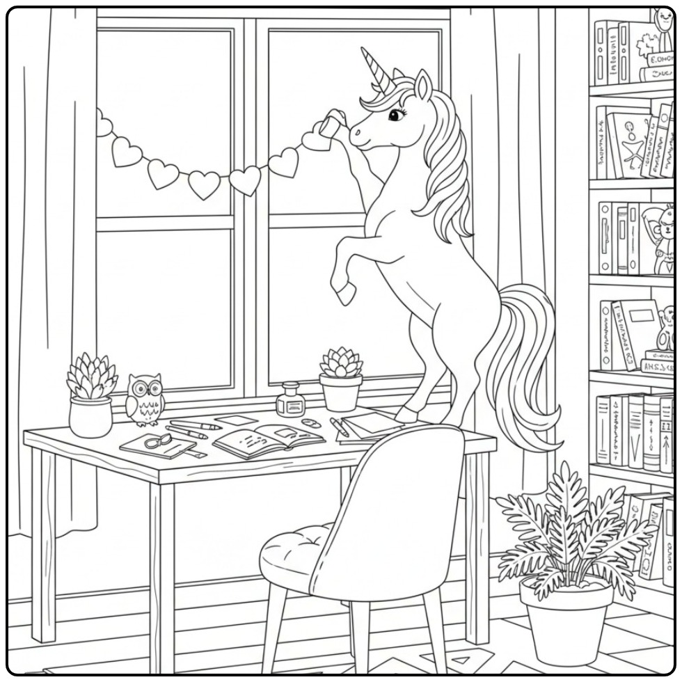 Download Unicorn Hearts for Hours Coloring Fun 2 coloring page