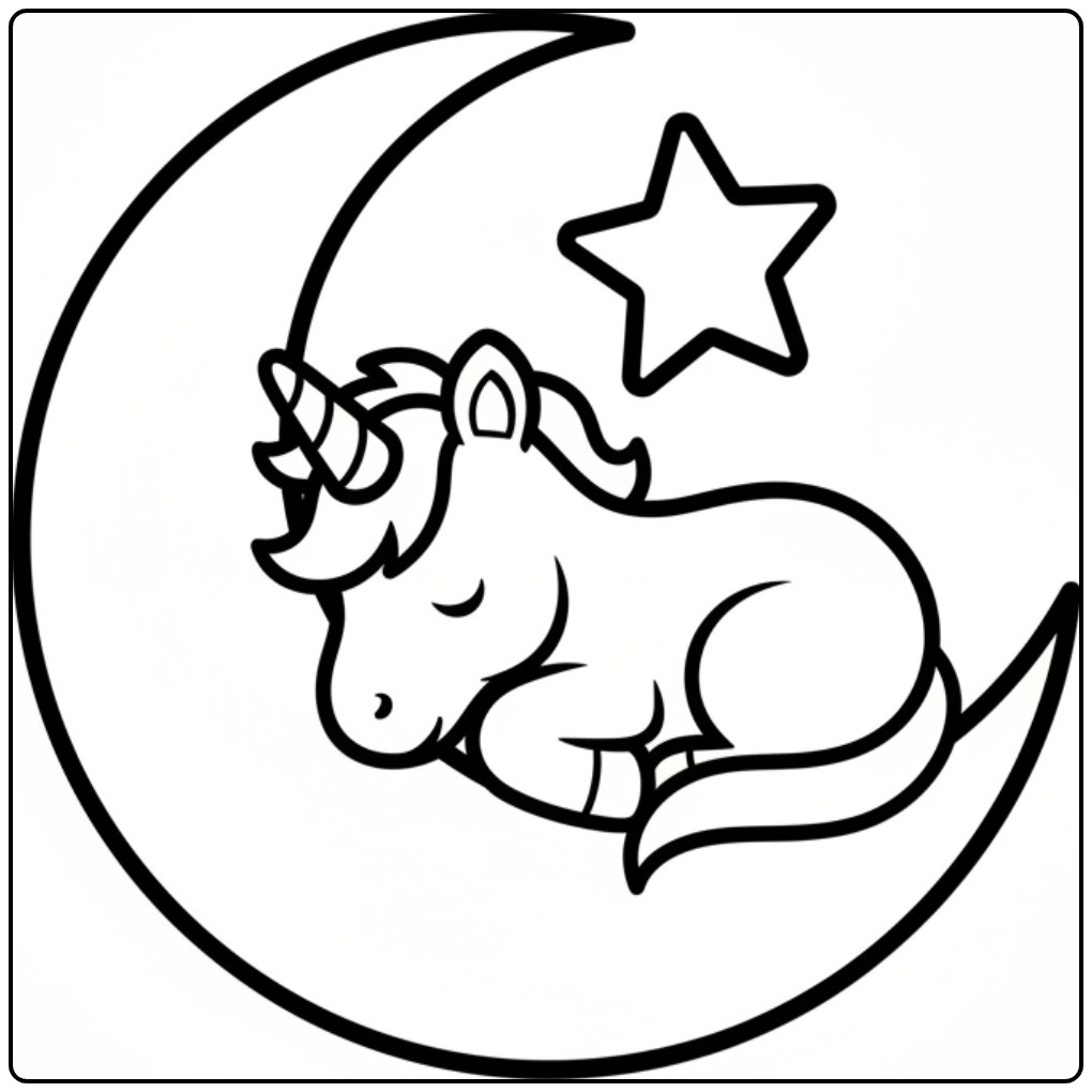 Dreamy Nights Unicorn coloring page