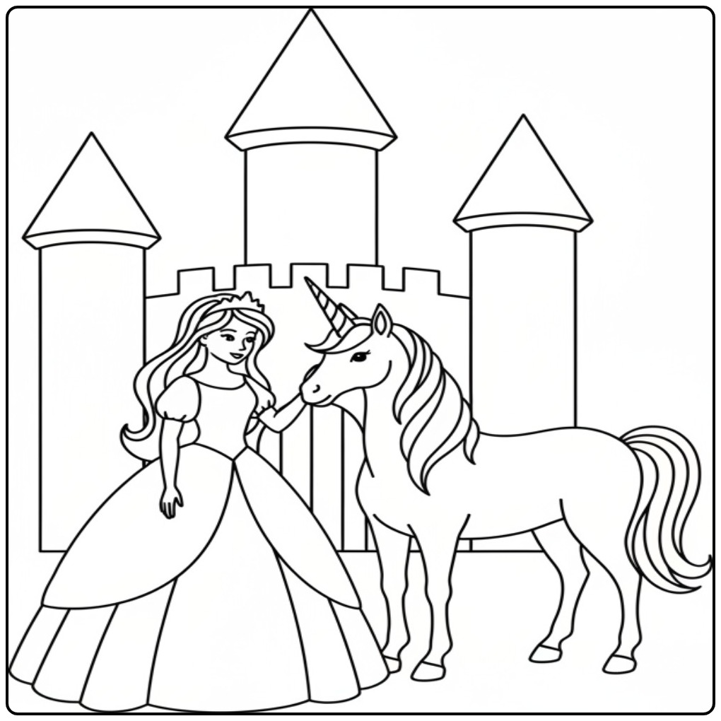 Princess Unicorn a Fairy-tale Adventure coloring page