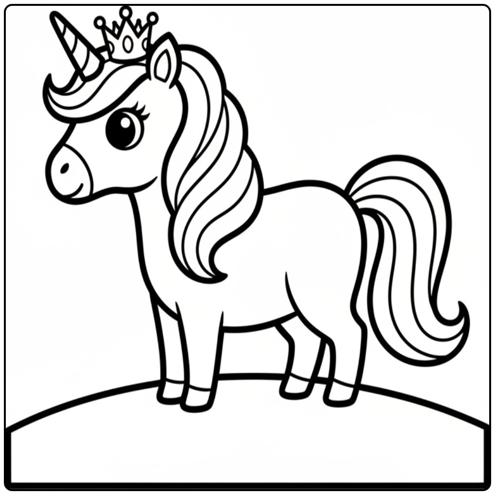 Princess Unicorn Print Him Direct coloring page