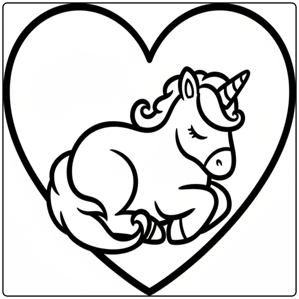 Hearts Print This Fun Unicorn coloring page