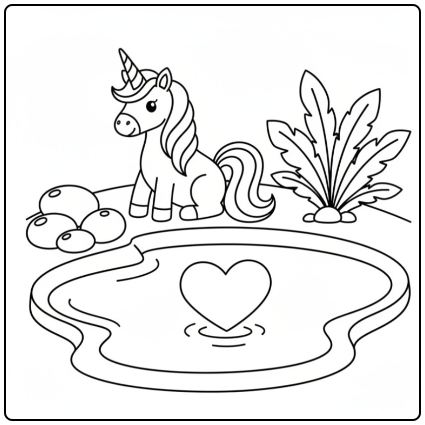 Unicorn Hearts for Creative Children 1 coloring page