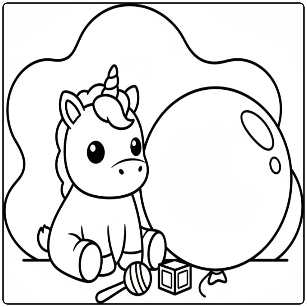 Fun Unicorn coloring page