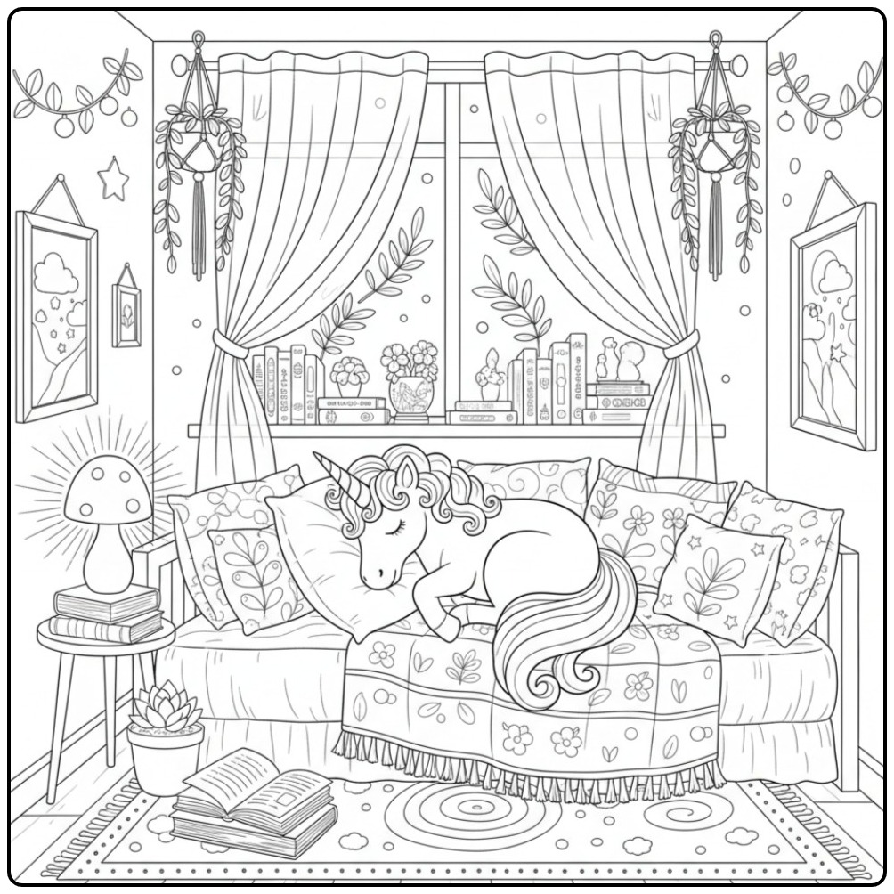 Magical Unicorn Dromen Perfect coloring page