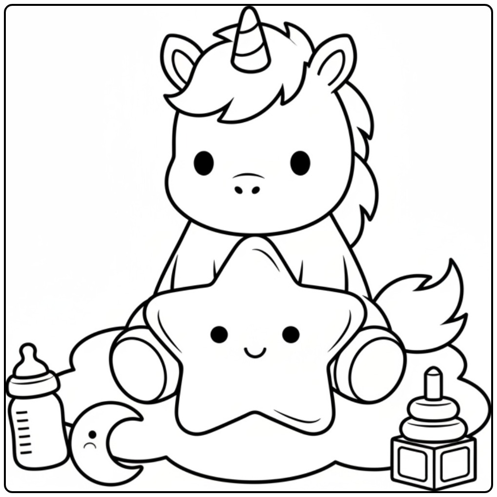 Magical Unicorn for Hours Coloring Fun 1 coloring page