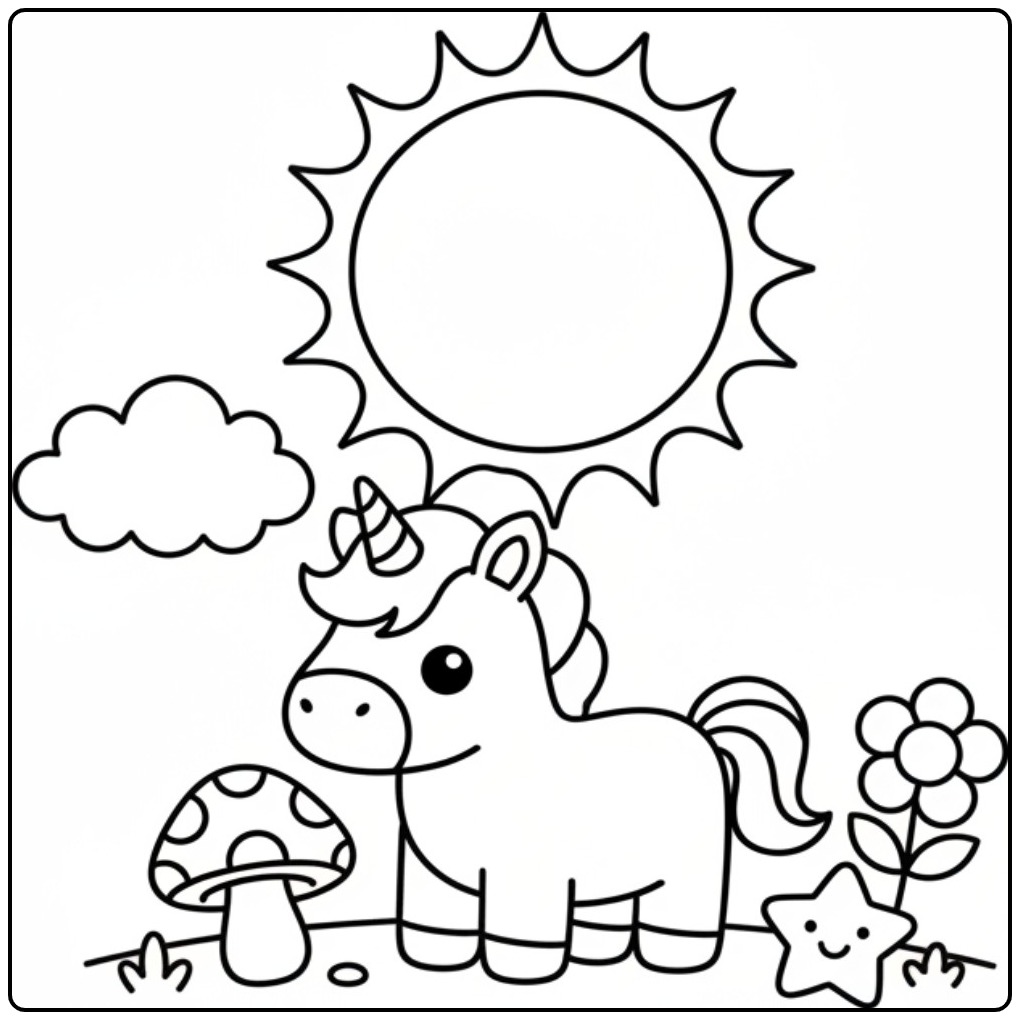 Beautiful Unicorn coloring page