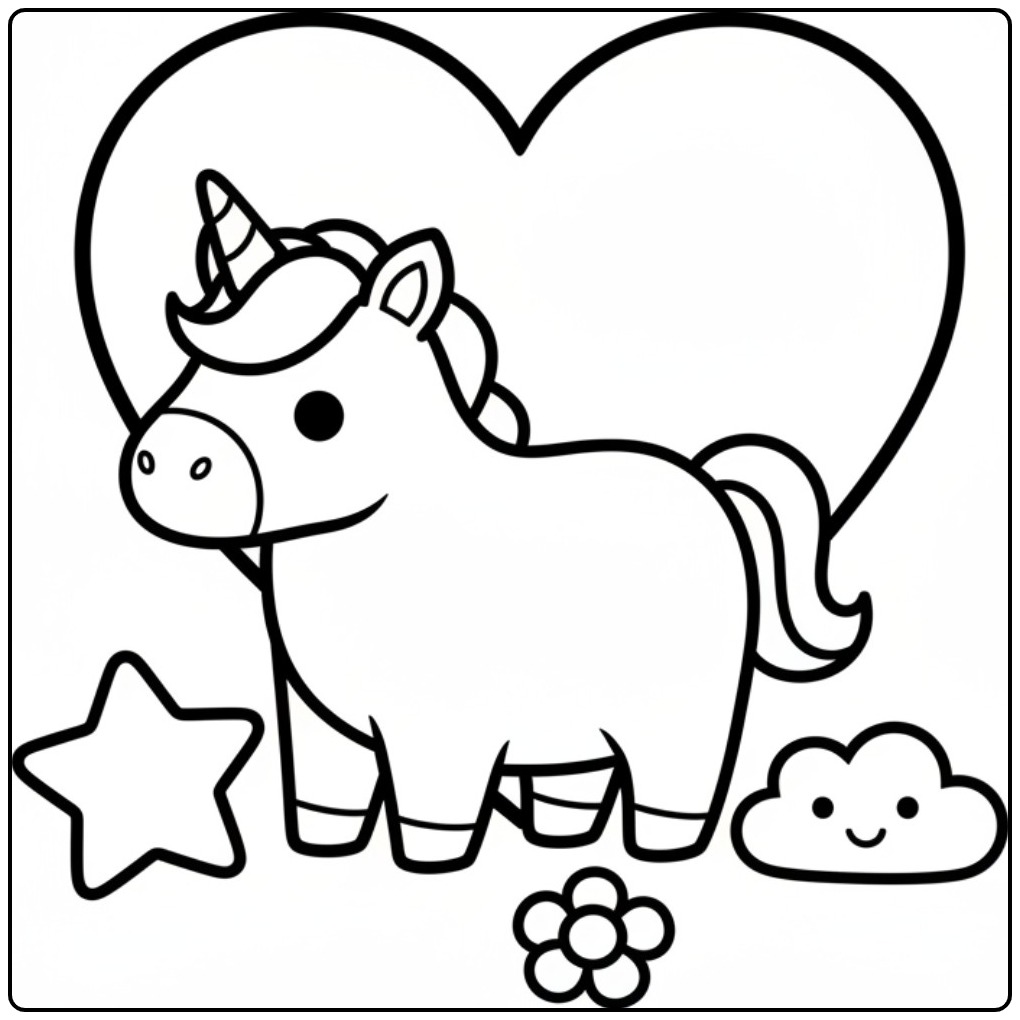 Beautiful Unicorn coloring page
