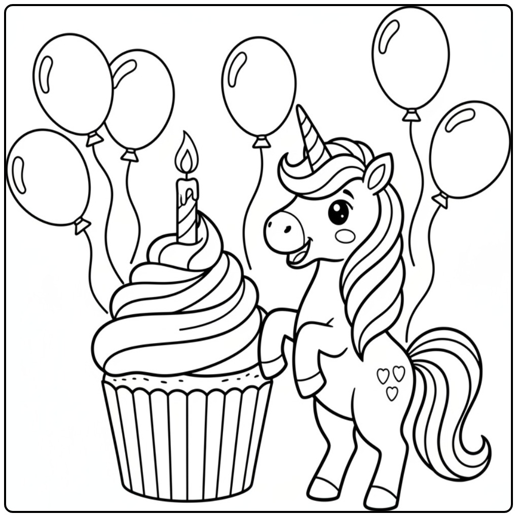 Beautiful Unicorn for Children in 2 coloring page