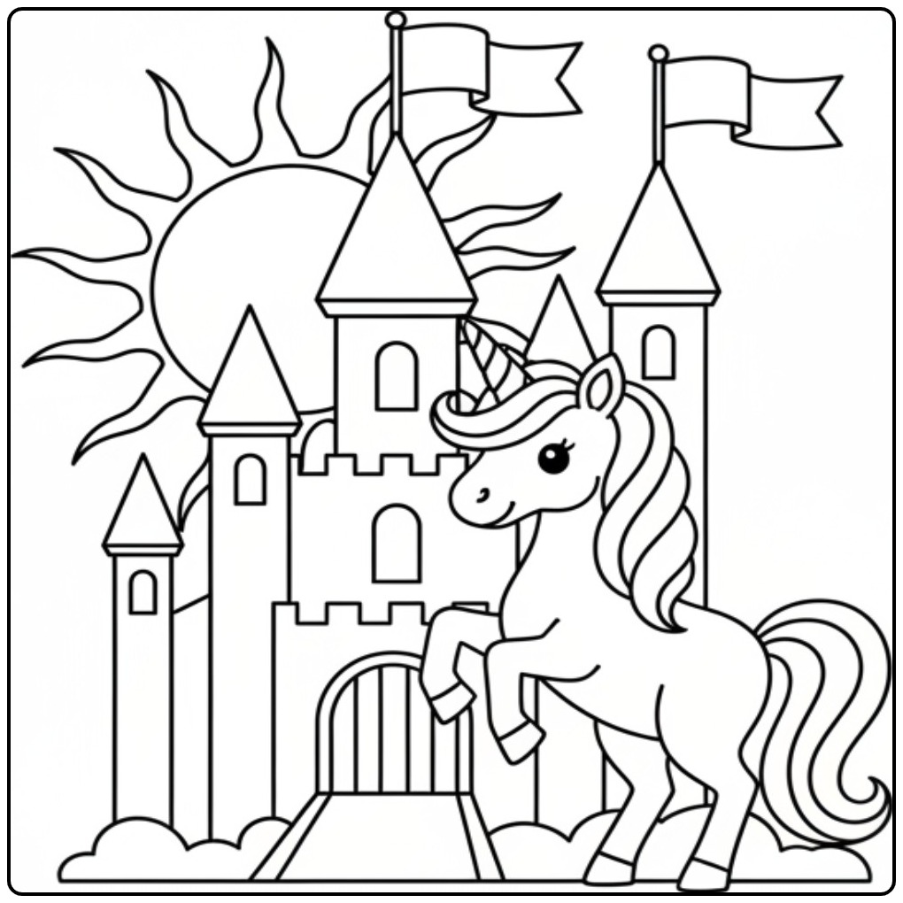 Beautiful Unicorn for Children coloring page