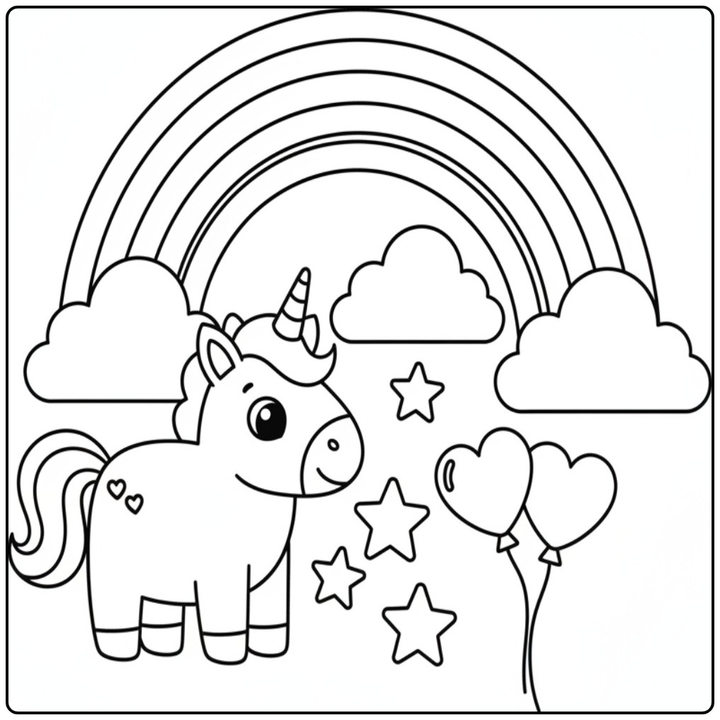 Beautiful Unicorn for Hours Coloring Fun coloring page