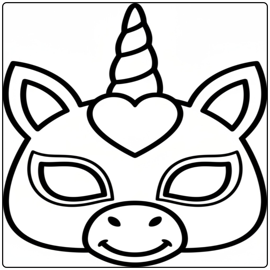 Printable Unicorn Mask coloring page