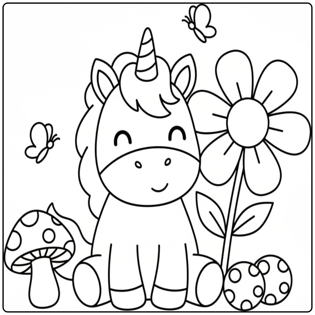 Unicorn Many Coloring Fun coloring page