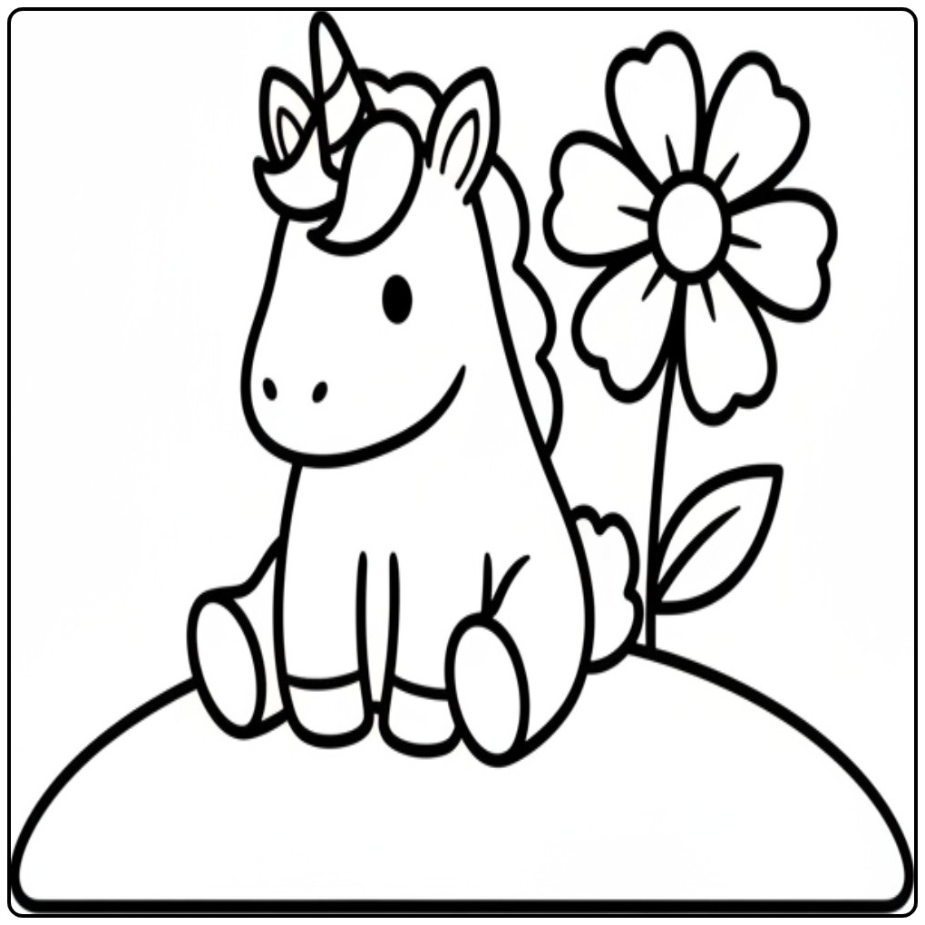 Unicorn Beautiful to Building coloring page
