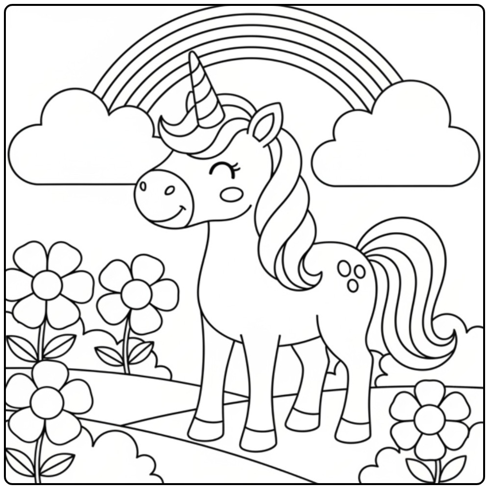 Print Color This Fun Unicorn coloring page