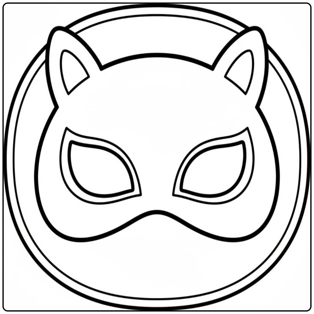 Unicorn Mask Kattenmasker for Carnaval coloring page