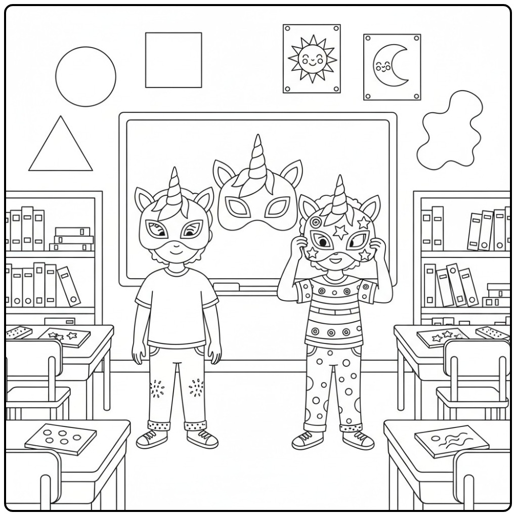 Unicorn Mask Maak You Own Magical World coloring page