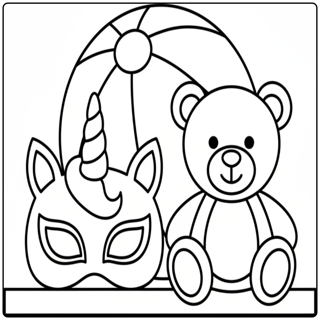 Unicorn Mask in and to Crafting coloring page