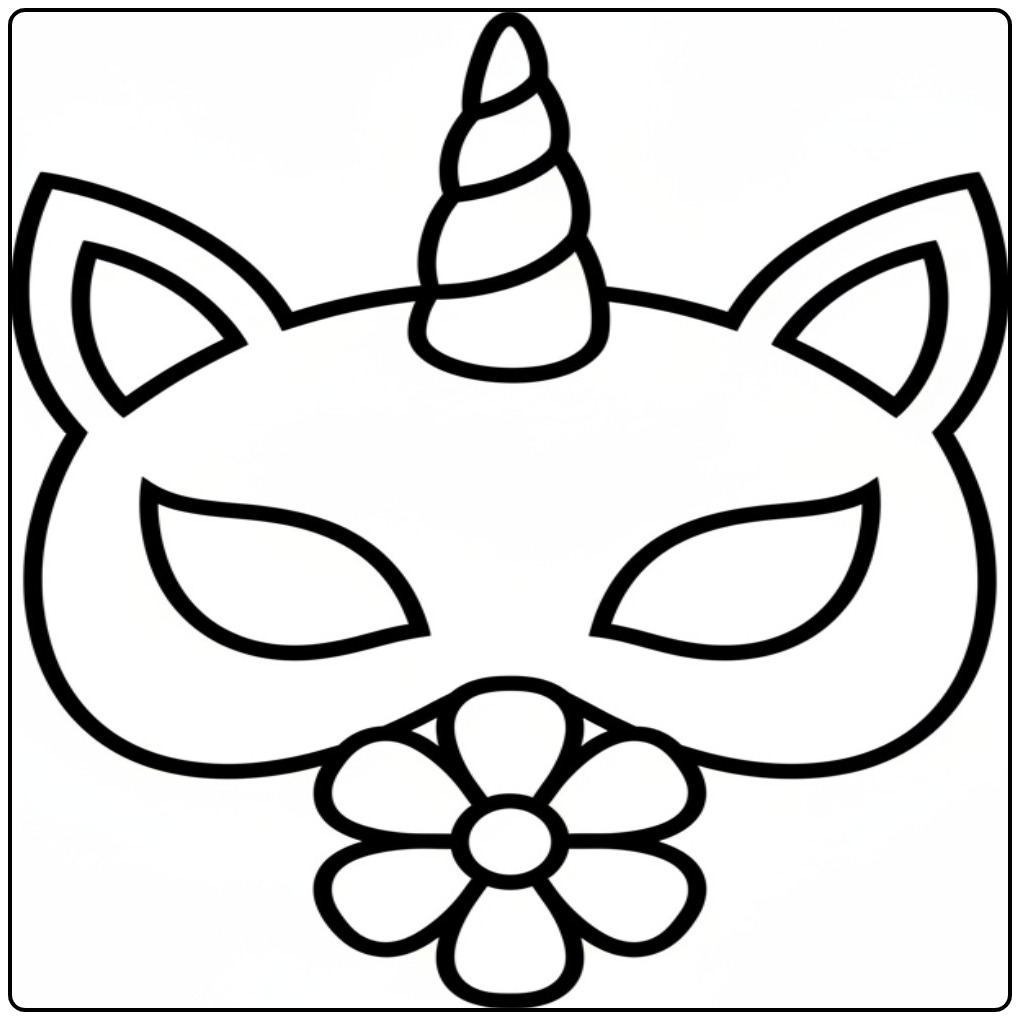 Unicorn Mask Fun with Unicorns for Iedereen coloring page