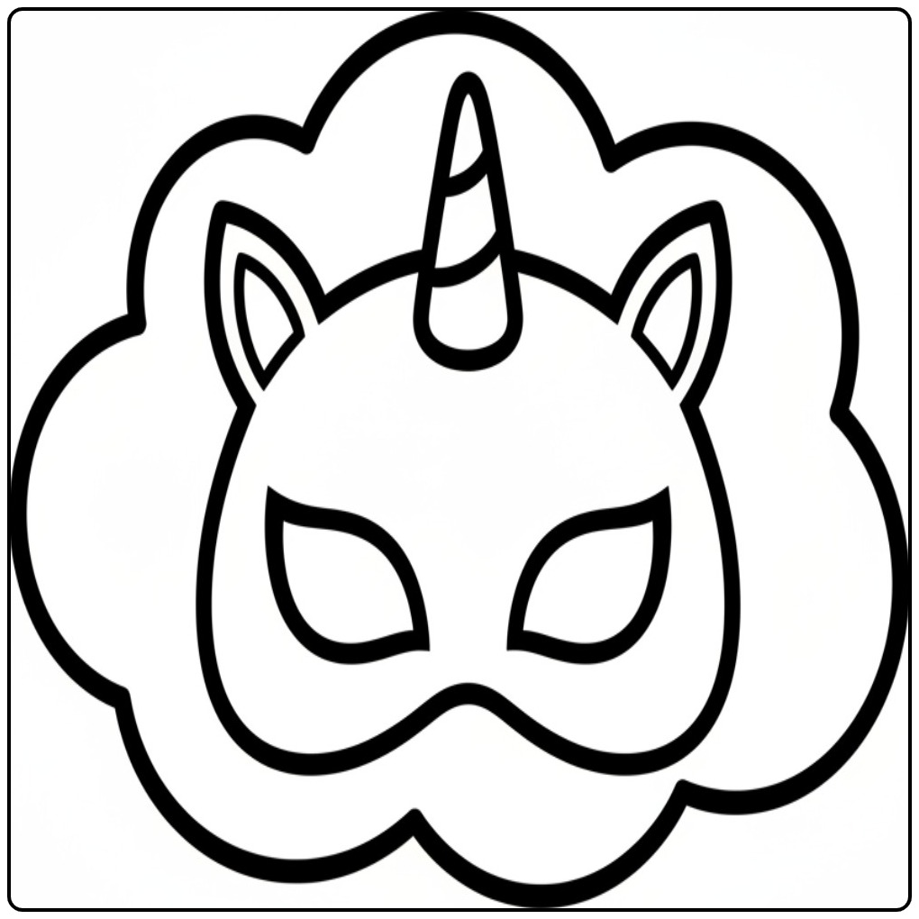 Unicorn Mask Magic a Smile on You Face coloring page