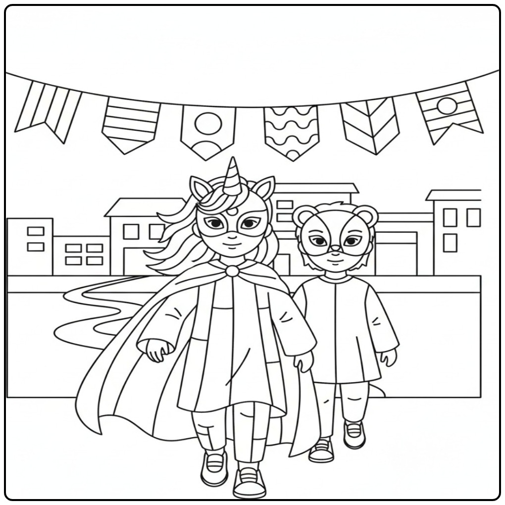 Unicorn Mask for Creative Children coloring page