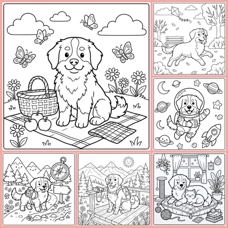 Bernese Mountain Dog coloring page collection cover