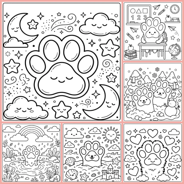 Dog Paw coloring page collection cover