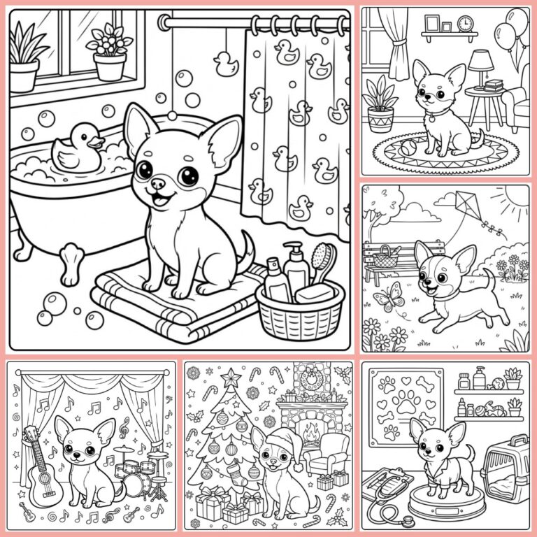 Chihuahua coloring page collection cover