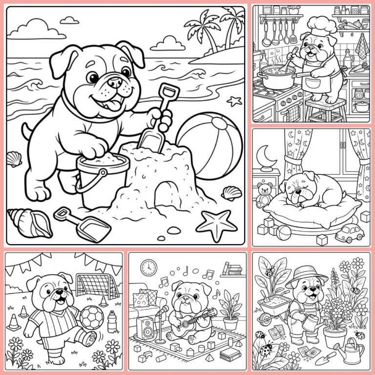Bulldog coloring page collection cover