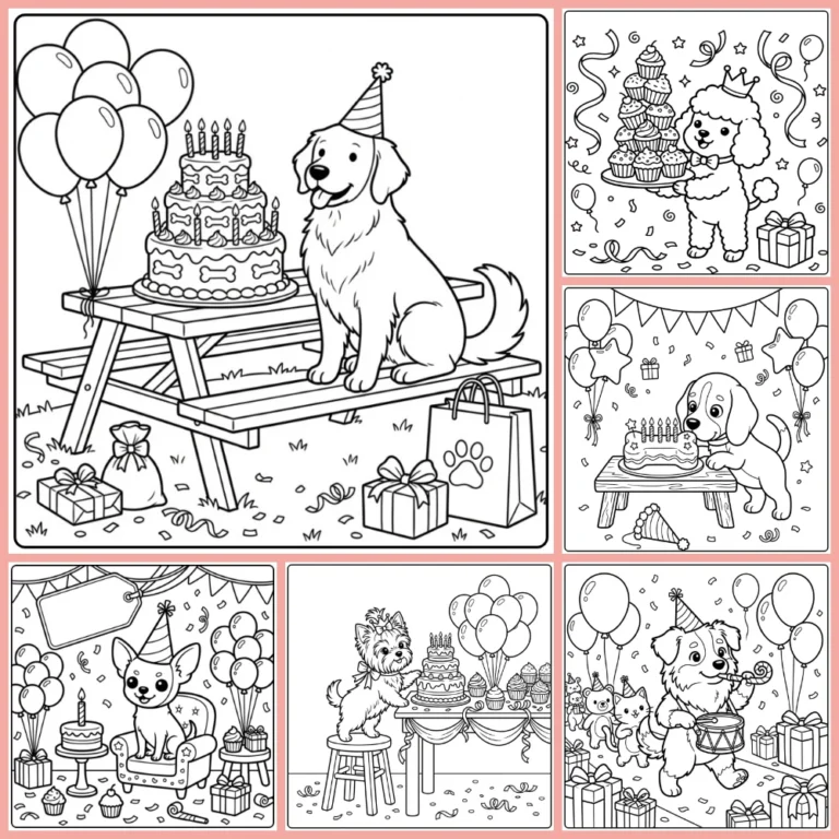 Birthday Dog coloring page collection cover