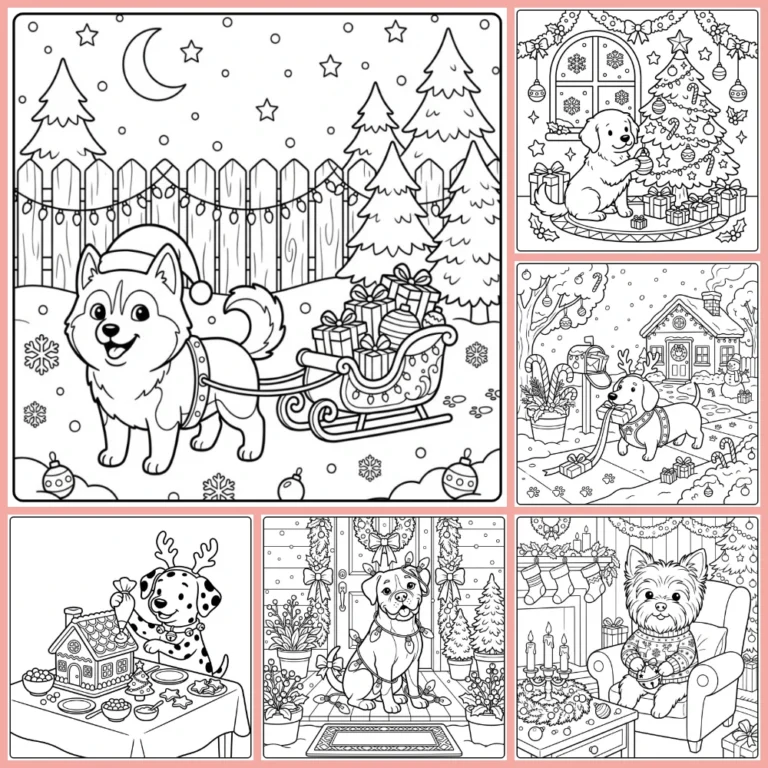Christmas Dog coloring page collection cover