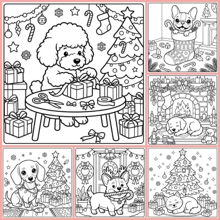 Christmas Puppy coloring page collection cover