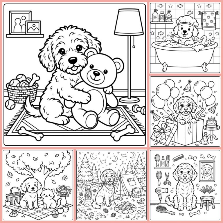 Labradoodle coloring page collection cover