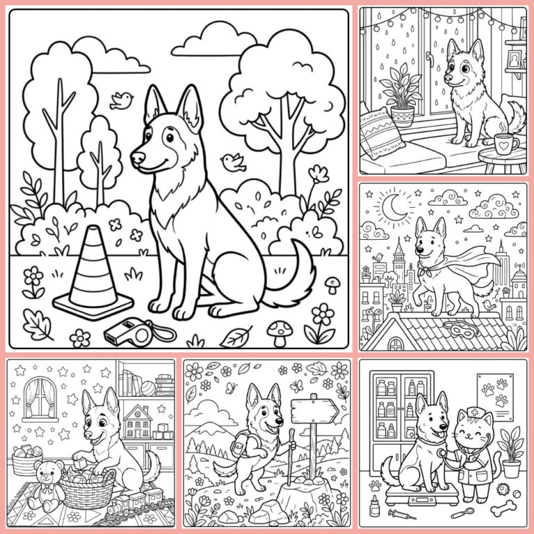 Belgian Malinois coloring page collection cover