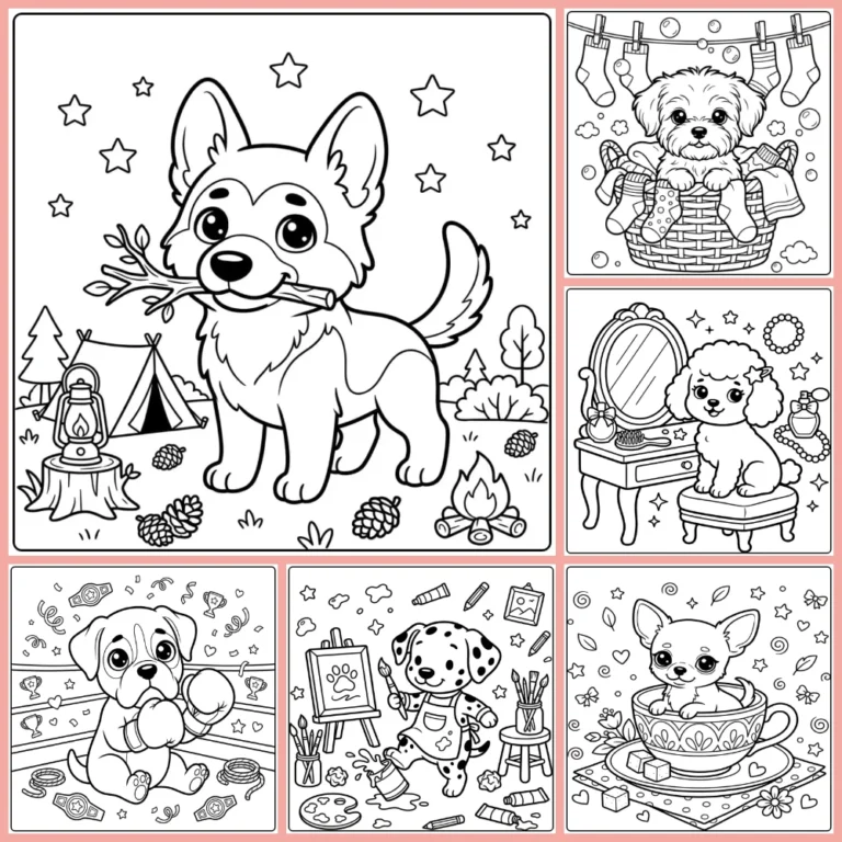 Cute Puppy coloring page collection cover