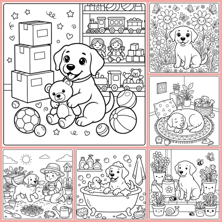 Labrador coloring page collection cover