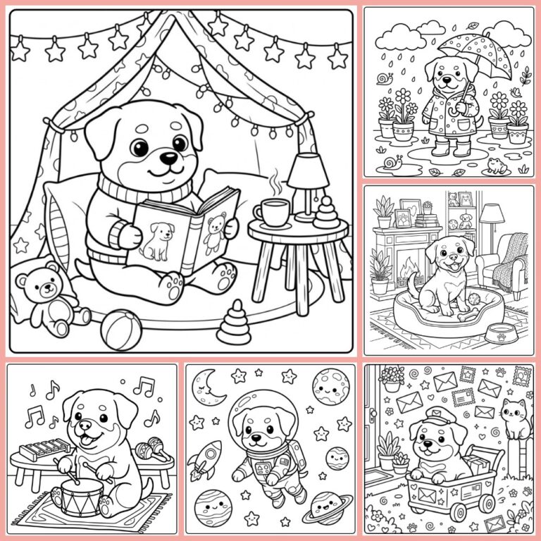 Rottweiler coloring page collection cover