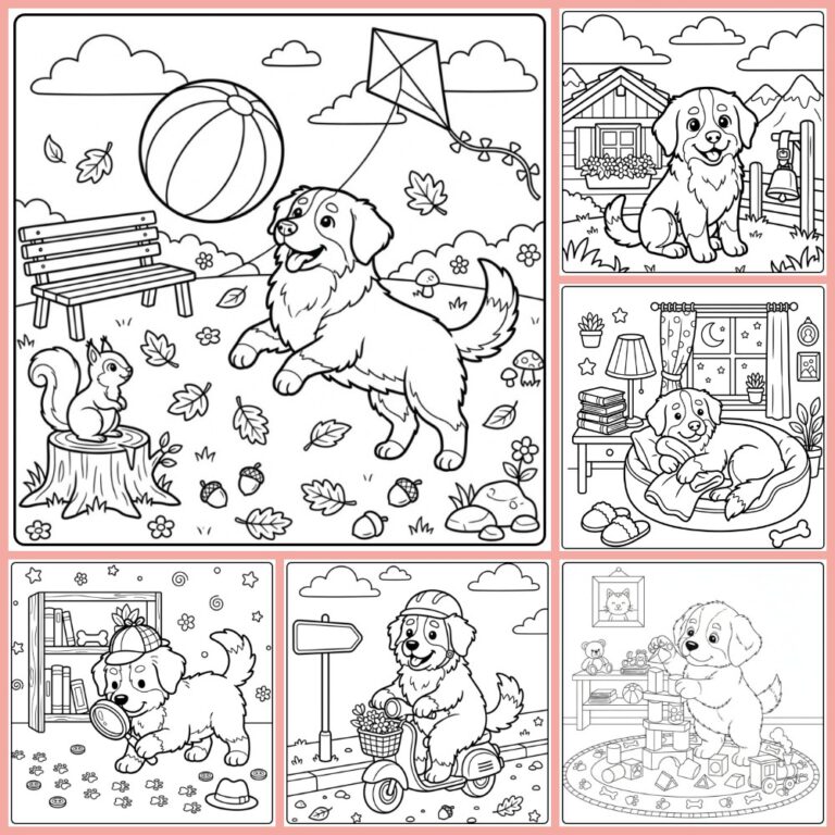 Bernese Mountain Dog coloring page collection cover